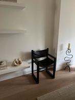 Vintage leren stoel hout, Huis en Inrichting, Ophalen, Zo goed als nieuw, Minder dan 10 m², Laminaat