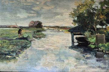 Willem J. Weissenbruch - olie op paneel, gesigneerd l.o. beschikbaar voor biedingen