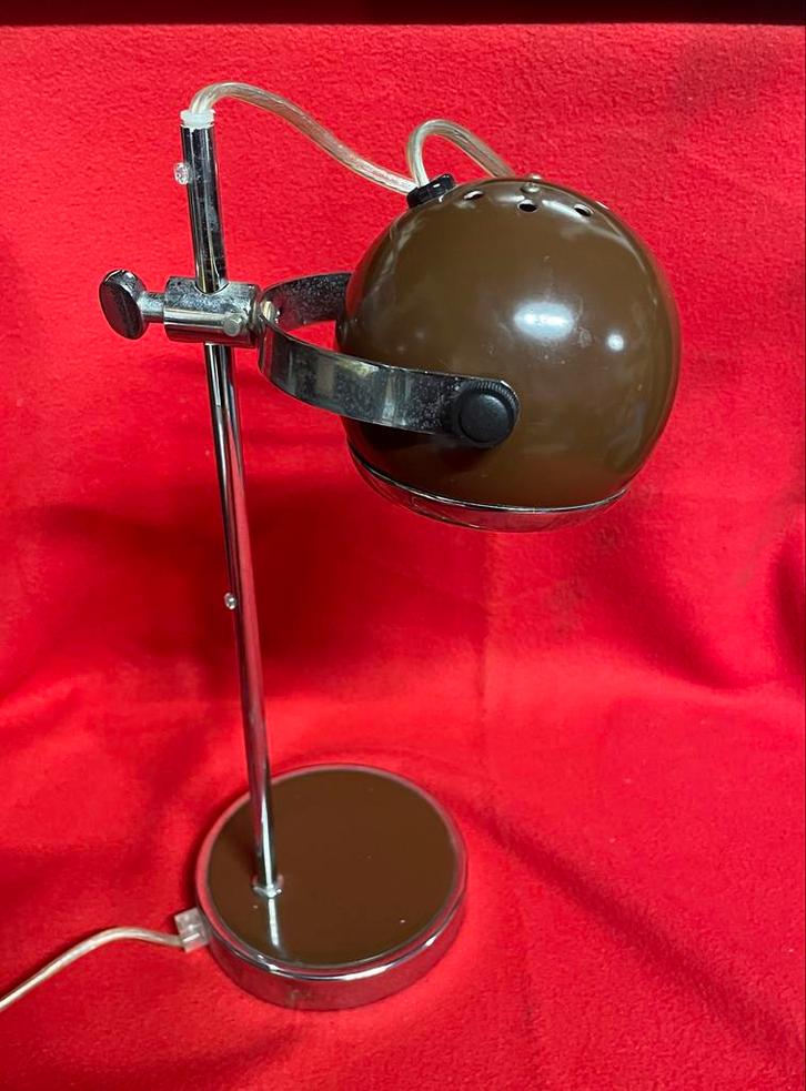 Vintage Eyeball Tafellamp - Space Age, Huis en Inrichting, Lampen | Tafellampen, Gebruikt, Minder dan 50 cm, Metaal, Ophalen of Verzenden