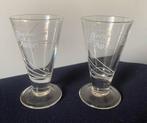 2x Berentzen Appel / Apfelkorn glaasje op voet. H. 8,5 cm., Ophalen of Verzenden, Zo goed als nieuw, Borrel- of Shotglas