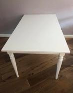 INGATORP IKEA Uitschuifbare tafel, wit, 155/215x87 cm, Huis en Inrichting, 60 cm of meer, Rechthoekig, Zo goed als nieuw, Hout