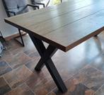 Eettafel Eikenhout/Staal, Huis en Inrichting, Ophalen, Gebruikt, 100 tot 150 cm, Vijf personen of meer