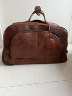 Leren weekendtas / valies met wieltjes en handvat, Sieraden, Tassen en Uiterlijk, Tassen | Reistassen en Weekendtassen, 40 tot 60 cm