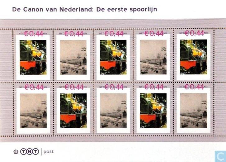 Canon van Nederland: De eerste spoorlijn, Postzegels en Munten, Postzegels | Nederland, Postfris, Na 1940, Ophalen of Verzenden