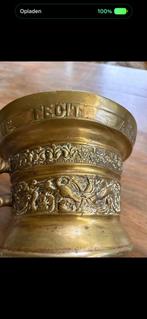 Bronzen Vijzel met Versieringen, Ophalen of Verzenden, Brons