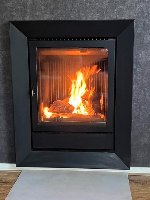Houtkachel inbouw flam, Huis en Inrichting, Kachels, Gebruikt, Inbouw, Houtkachel, Hout, Ophalen