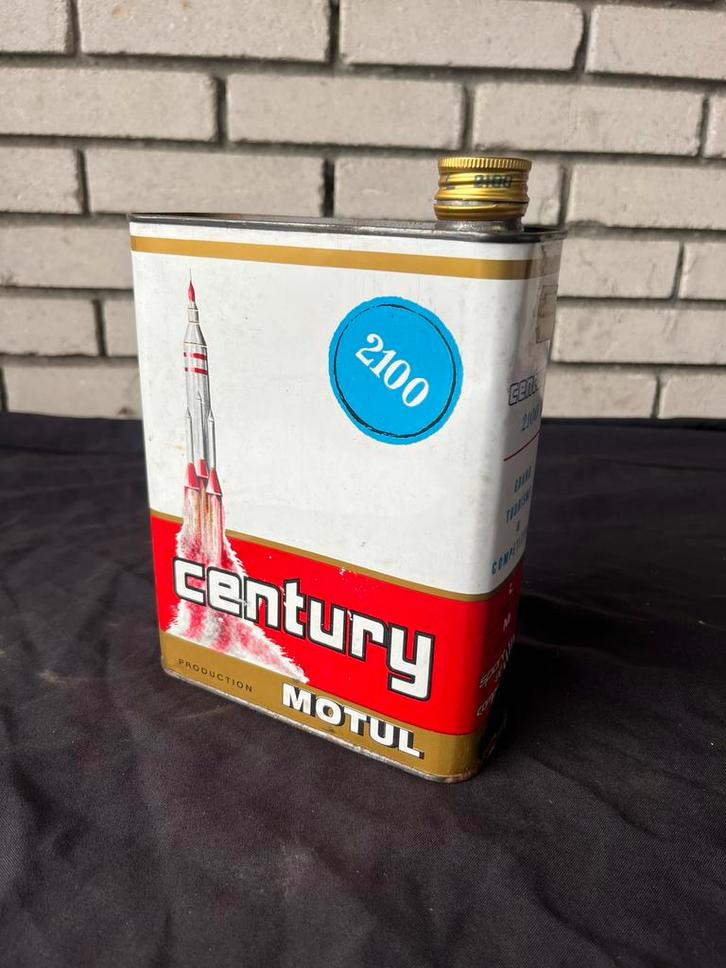 Motul Century 2 liter olieblik., Verzamelen, Merken en Reclamevoorwerpen, Gebruikt, Verpakking, Ophalen of Verzenden