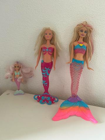 Barbiepop zeemeermin dreamtopia met licht 3 poppen beschikbaar voor biedingen