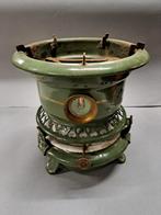 Vintage Groen Emaille Petroleumstel met Hartjes Motief, Ophalen of Verzenden