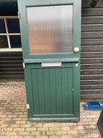 Groene Buitendeur met Glas, Gebruikt, 80 tot 100 cm, Ophalen of Verzenden, 200 tot 215 cm