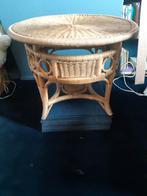 Rotan Bijzettafel Rond, Minder dan 55 cm, Gebruikt, Rond, Retro