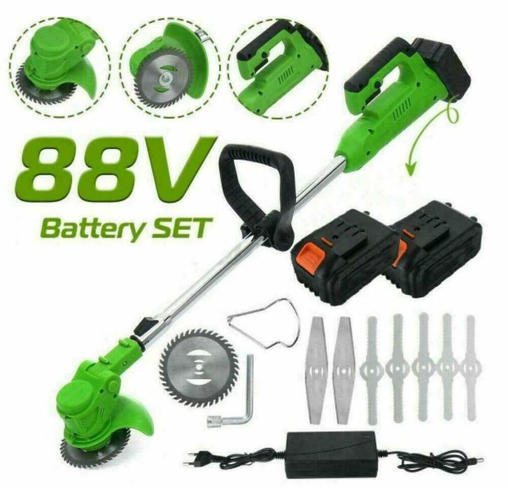 Accu Grasmaaier Grastrimmer Kantsnijder 1000W incl. 2 accu's, Tuin en Terras, Hand-tuingereedschap, Nieuw, Ophalen of Verzenden
