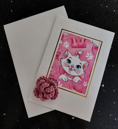 nieuw- (neutrale) kaart Marie ( poes van Aristocats), Hobby en Vrije tijd, Kaarten | Zelfgemaakt, Nieuw, Overige thema's, Ophalen of Verzenden