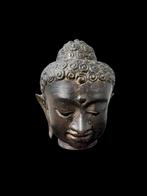 Bronzen Boeddha hoofd sculptuur, Ophalen of Verzenden