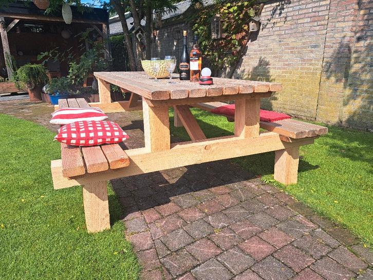 10 pers 2.5 m lang picknicktafel extra robuust douglas hout, Tuin en Terras, Picknicktafels, Nieuw, Rechthoekig, Hout, Ophalen