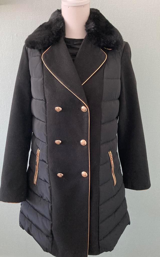 Prachtige - aparte jas/ Derhy / maat m, Kleding | Dames, Jassen | Winter, Zo goed als nieuw, Maat 38/40 (M), Zwart, Verzenden