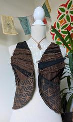 Goa hippie psy rave flower of life festival patchwork gilet, Ophalen of Verzenden, Zo goed als nieuw, Zonder mouw