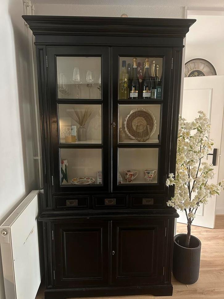 Mooie Kast met Glasdeuren, Huis en Inrichting, Kasten | Buffetkasten, Zo goed als nieuw, 200 cm of meer, 100 tot 150 cm, 25 tot 50 cm