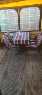 Tuinset tafel met stoelen (kussens en tafelkleed), Tuin en Terras, Ophalen, Gebruikt