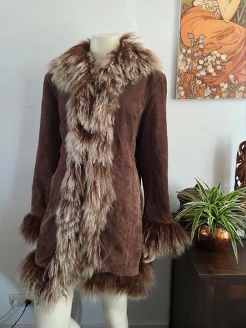 Vintage Afghaanse jas cappuccino kleur penny lane | maat XL beschikbaar voor biedingen