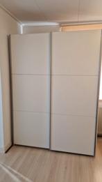 Witte kledingkast 150x60x200 cm – 2 schuifdeuren, Huis en Inrichting, Kasten | Kledingkasten, Ophalen, Met deur(en), Gebruikt
