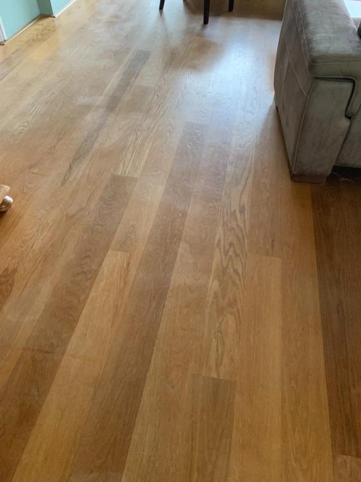 24m2 eiken LHD lamelparket, Doe-het-zelf en Verbouw, Vloerdelen en Plavuizen, Gebruikt, Parket, Hout, 150 cm of meer, 10 tot 30 cm