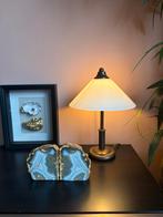Klassieke Vintage Notarislamp / Bankierslamp met Opaal Kap, Ophalen of Verzenden, Gebruikt, Glas, Minder dan 50 cm