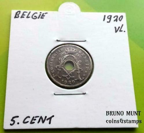 België 5 centimes - 1920 (NLD), Postzegels en Munten, Munten | België, Losse munt, Overig, Verzenden