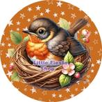 LF6468 icing frosting roodborstje 20cm eetbare taart print, Ophalen of Verzenden, Nieuw, Taarten, Versiering