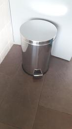 NIEUWE RVS PRULLENBAK 20L, Ophalen, Met pedaal, Nieuw, Rvs