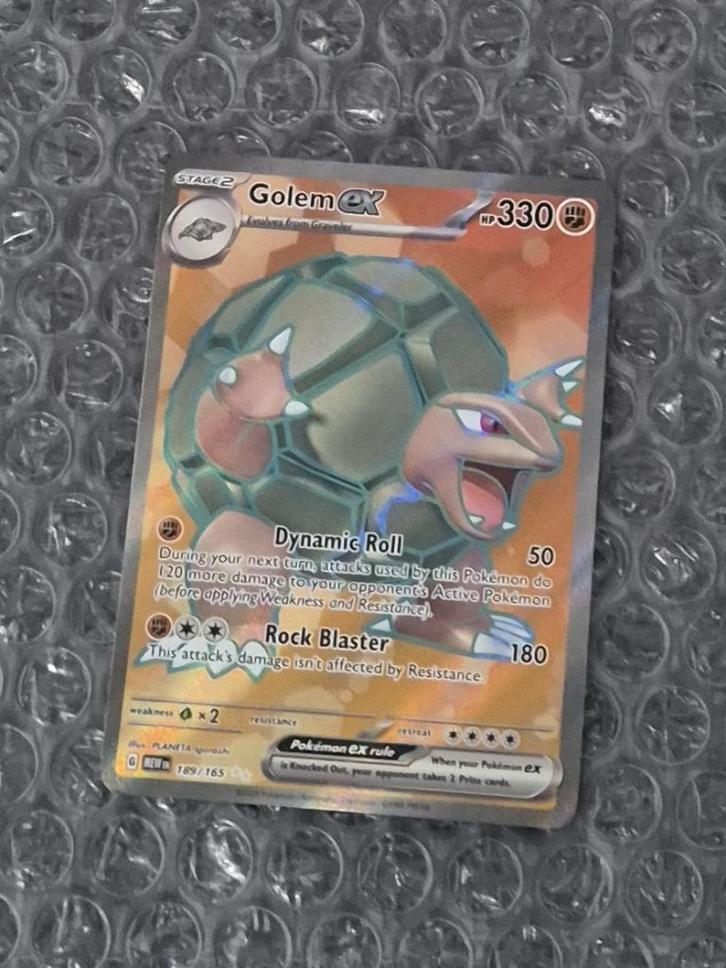 Full Art Golem ex 189/165 Scarlet & Violet 151 Ultra Rare, Hobby en Vrije tijd, Verzamelkaartspellen | Pokémon, Zo goed als nieuw