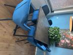 Eetkamerstoelen, Huis en Inrichting, Stoelen, Ophalen, Gebruikt, Blauw, Stof
