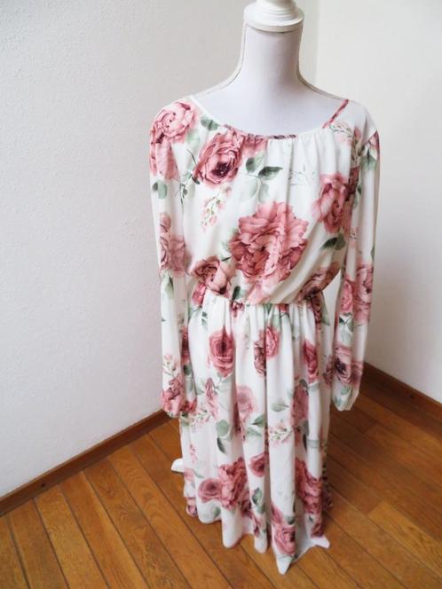 H42 EMO nieuwe jurk wit roze maat 42, Kleding | Dames, Jurken, Nieuw, Maat 42/44 (L), Roze, Onder de knie, Ophalen of Verzenden