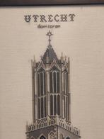 Vintage muurdecoratie geborduurde Dom toren Utrecht, Ophalen of Verzenden, Voor 1940, Gebruikt, Overige onderwerpen
