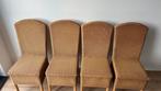 Rieten Eetkamerstoelen - Set van 4, Huis en Inrichting, Stoelen, Ophalen, Gebruikt, Bruin, Riet of Rotan