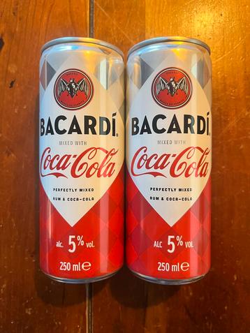 2x 250ml blikjes Bacardi Coca-Cola uit Oostenrijk en België. beschikbaar voor biedingen