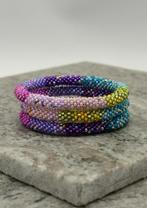 Glaskralen armband - multipurple - RB171, Overige materialen, Overige kleuren, Verzenden, Nieuw