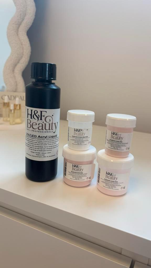 Acryl set - liquid en poeders, Sieraden, Tassen en Uiterlijk, Uiterlijk | Cosmetica en Make-up, Zo goed als nieuw, Toebehoren