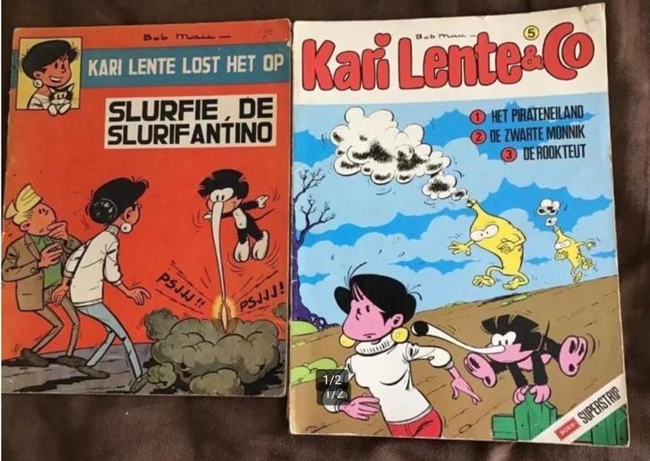 3 uitgaves van Bob Mau.(Kari Lente,Pits en Kaliber)., Boeken, Stripboeken, Gelezen, Meerdere stripboeken, Ophalen of Verzenden