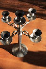 Metalen 5 - arms kandelaar, Huis en Inrichting, Woonaccessoires | Kandelaars en Kaarsen, Gebruikt, 25 tot 50 cm, Verzenden, Metaal