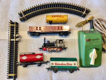 Fleischmann H0 Goederentrein, stoomlok, wagons, rails, trafo beschikbaar voor biedingen