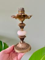 Vintage messing bloem lampenvoet tafellamp, Ophalen of Verzenden, Gebruikt