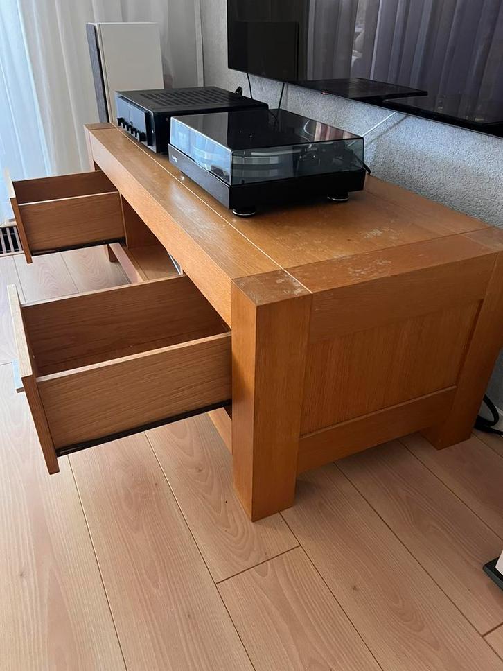 Massief TV-meubel met 2 lades, Huis en Inrichting, Complete inboedels, Ophalen of Verzenden