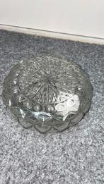 Vintage glazen plafonniere / plafond lamp, Ophalen, Gebruikt, Glas, Mid century