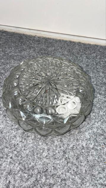 Vintage glazen plafonniere / plafond lamp beschikbaar voor biedingen