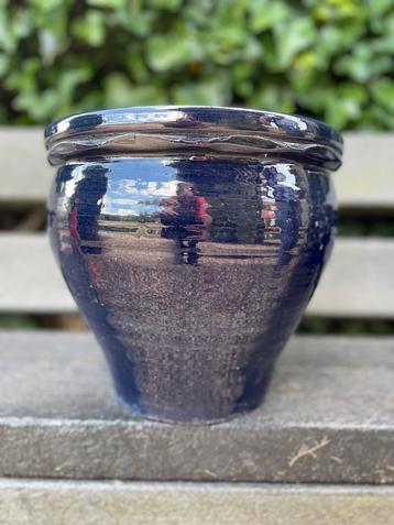 Blauwe geglazuurde plantenpot, NIEUW! beschikbaar voor biedingen
