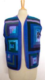 Prachtig handgemaakt patchwork gilet! L, Maat 42/44 (L), Zo goed als nieuw, Zonder mouw, Verzenden