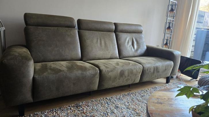 Montel bank, kleur mosgroen, Huis en Inrichting, Banken | Complete zithoeken, Zo goed als nieuw, Stof, Ophalen