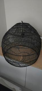 HK Living Lampenkap Maat M - Zwart Rotan, Gebruikt, 25 tot 50 cm, Zwart, Rond