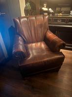Fauteuil kunstleer bruin., Ophalen, Overige materialen, Zo goed als nieuw, 75 tot 100 cm